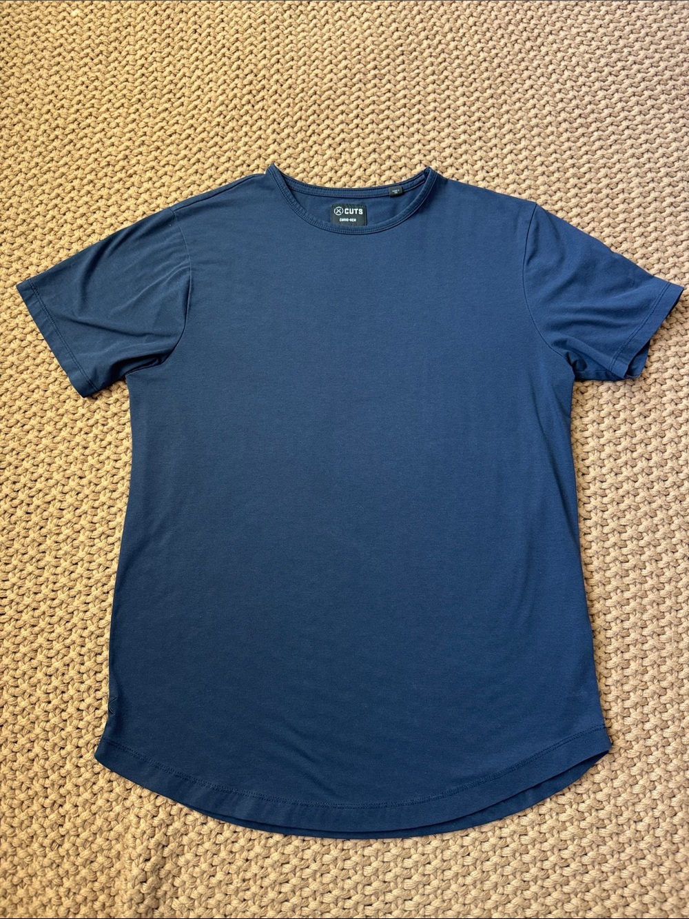 CUTS Clothing Curve-Hem Short Sleeve Tee Navy Blue Mens Large PYCA Pro
